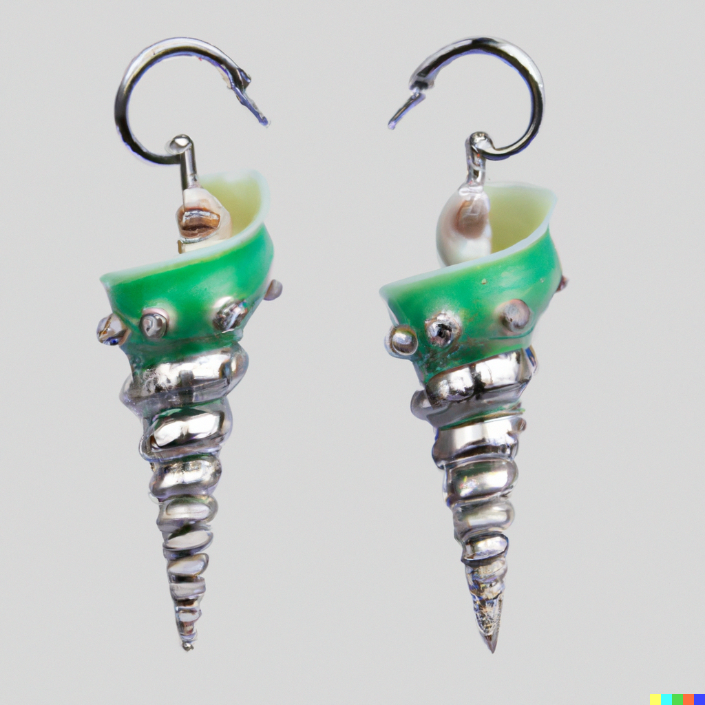 DALL·E 2022-10-08 15.50.34 - Conch earrings for stretched ear gauged body piercing flesh tunnels.png